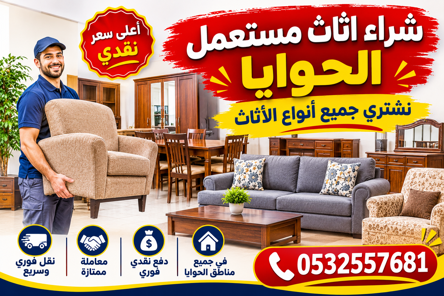 شراء اثاث مستعمل الحوايا – نشتري جميع أنواع الأثاث